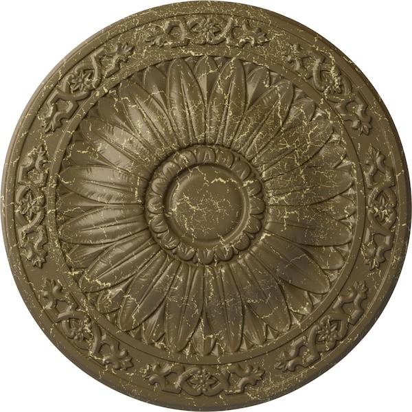 Ekena Millwork Lunel Ceiling Medallion (Fits Canopies up to 3 3/4"), 20 1/4"OD x 1 1/2"P, Mississippi Mud Crackle CM20LUMMC - main